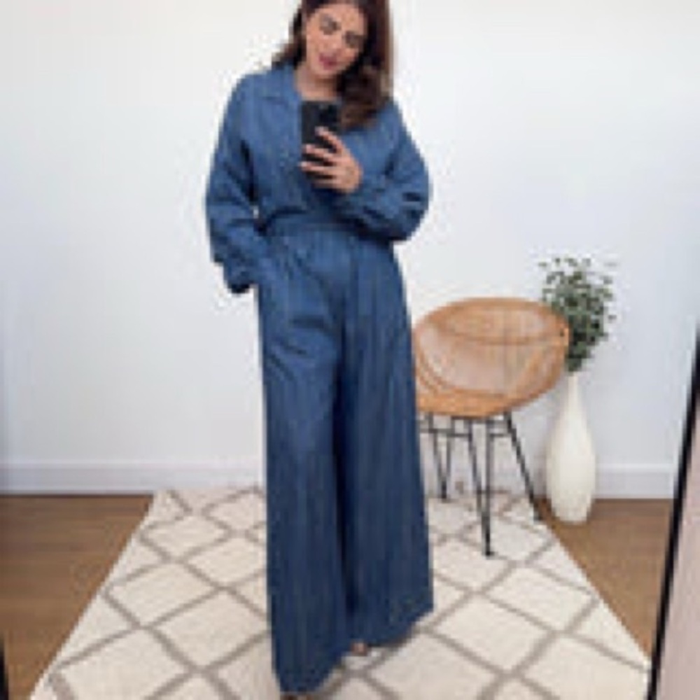 Blue Denim Studded Coord set